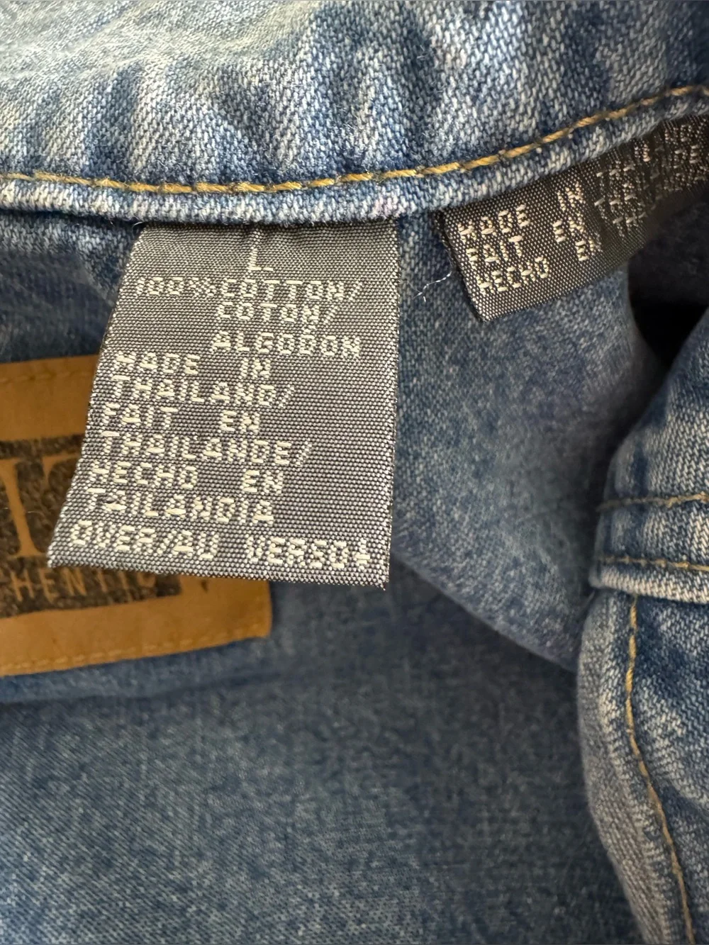 Vintage LIZ Authentic Denim Jacket Large 100% Cotton 80s 90s Oversized